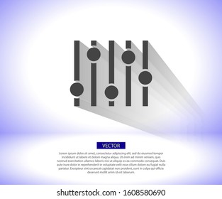 Settings music vector icon , lorem ipsum Flat design
