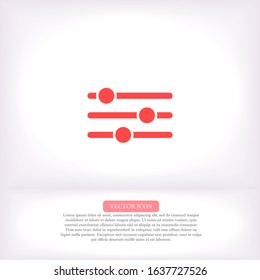 Settings music vector icon , lorem ipsum Flat design