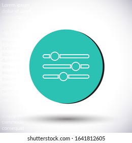 Settings music  vector icon , lorem ipsum Flat design