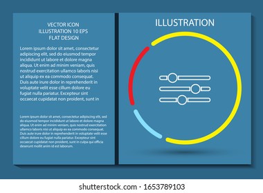 Settings music vector icon , lorem ipsum Flat design