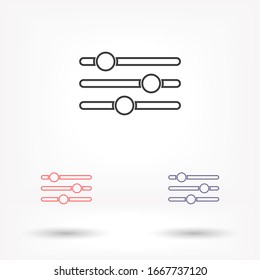 Settings music vector icon , lorem ipsum Flat design