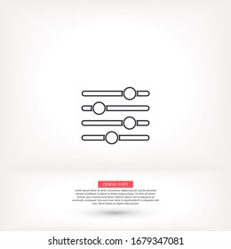 Settings music vector icon , lorem ipsum Flat design