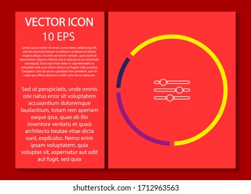 Einstellungen für die Vektorillustration Symbol, lorem ipsum Flaches Design