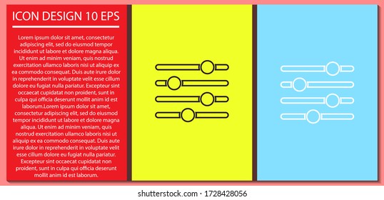 Settings music vector icon , lorem ipsum Flat design
