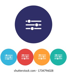 Settings music vector icon , lorem ipsum Flat design