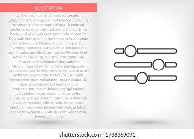 Settings music vector icon , lorem ipsum Flat design