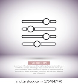 Settings music vector icon , lorem ipsum Flat design
