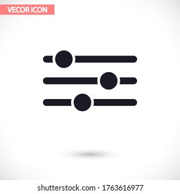 Settings music vector icon , lorem ipsum Flat design