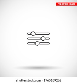 Settings music vector icon , lorem ipsum Flat design