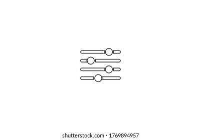Einstellungen, Musikvektorsymbol, lorem ipsum Flaches Design