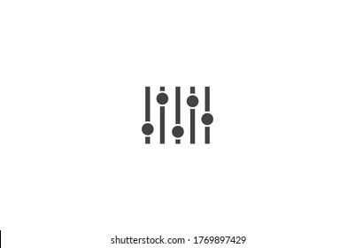 Settings music vector icon , lorem ipsum Flat design