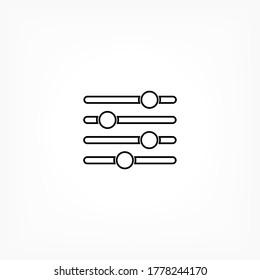 Preferencias icono del vector de música, lorem ipsum Diseño plano