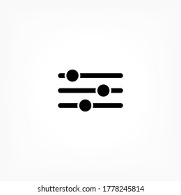 Settings music vector icon , lorem ipsum Flat design