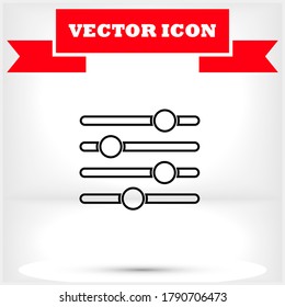 Settings music vector icon , lorem ipsum Flat design