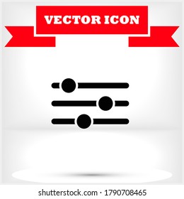 Settings music vector icon , lorem ipsum Flat design