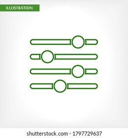 Settings music vector icon , lorem ipsum Flat design