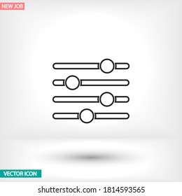 Settings music vector icon , lorem ipsum Flat design