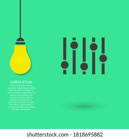 Settings music vector icon , lorem ipsum Flat design