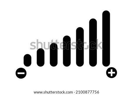 Settings music vector icon. Volume level.