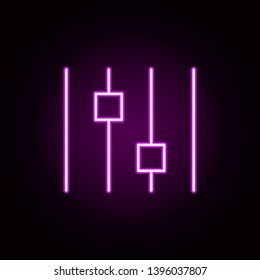 settings neon icon. Elements of Minimal universal theme set. Simple icon for websites, web design, mobile app, info graphics