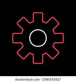 Settings on black background icon with additional gears symbol. Security sign. Graph symbol for your web site design, logo, app, UI