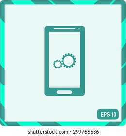 Settings on phone - vector icon
