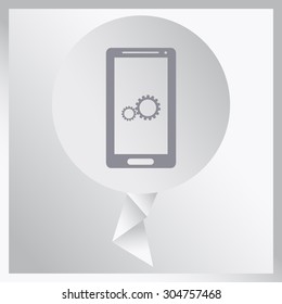 Settings on phone - vector icon