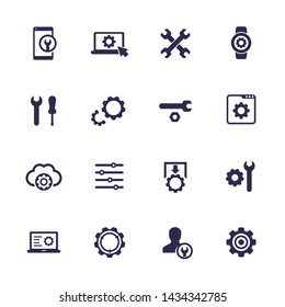 settings, options, configuration icons set with gears