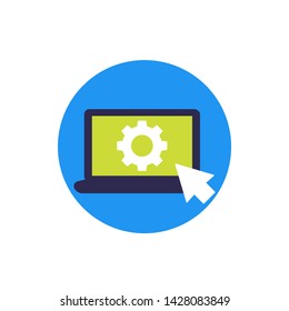 settings, options icon with gear on screen