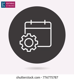 Settings - outline icon. Editable stroke. Vector illustration