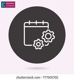 Settings - outline icon. Editable stroke. Vector illustration