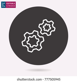 Settings - outline icon. Editable stroke. Vector illustration