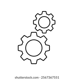 Settings outline icon isolated on white background.