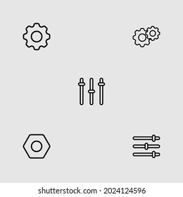 settings outline icon set isolated vector illustration