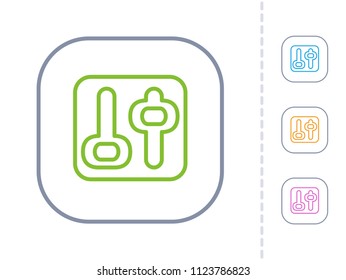 Settings Panel - Square Stroke Buttons. A simple vector icon.