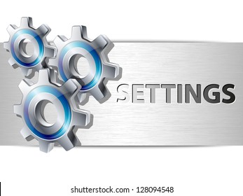 Settings panel template for web design and applications