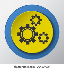 settings paper icon with shadow. Vector illustrations.