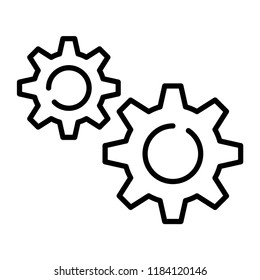 Settings, preferences, cogwheels icon in trendy flat style isolated on grey background. Website pictogram. Internet symbol for your web site design, logo, app, UI. Vector illustration, EPS10.