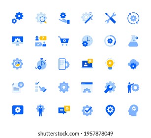 Settings and preferences icons set for personal and business use. Vector illustration icons for graphic and web design, app development, marketing material and business presentation. 