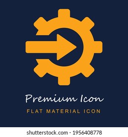 Settings premium material ui ux isolated vector icon in navy blue and orange colors
