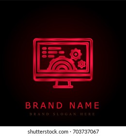 Settings red chromium metallic logo