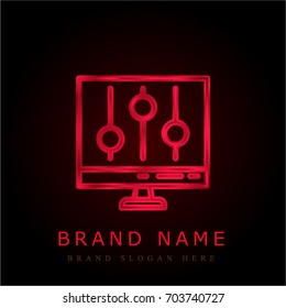 Settings red chromium metallic logo