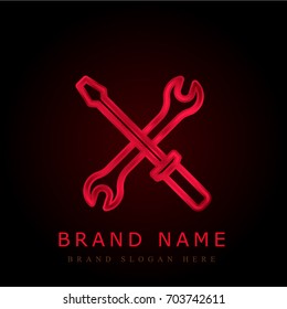 Settings red chromium metallic logo