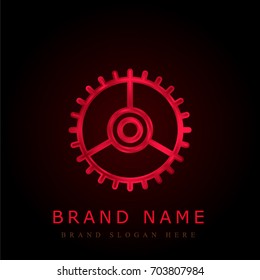 Settings red chromium metallic logo