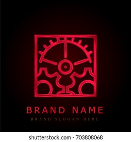 Settings red chromium metallic logo