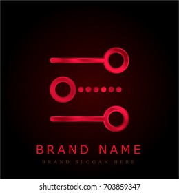 Settings red chromium metallic logo