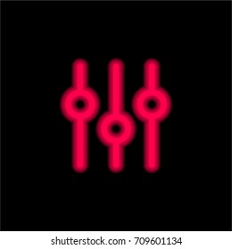 Settings red glowing neon ui ux icon. Glowing sign logo vector