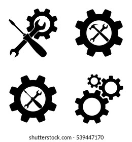 Settings and repair icons  vector set