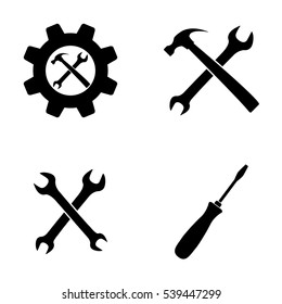 Settings and repair icons  vector set