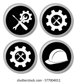 Settings and repair icons - vector stickers  set